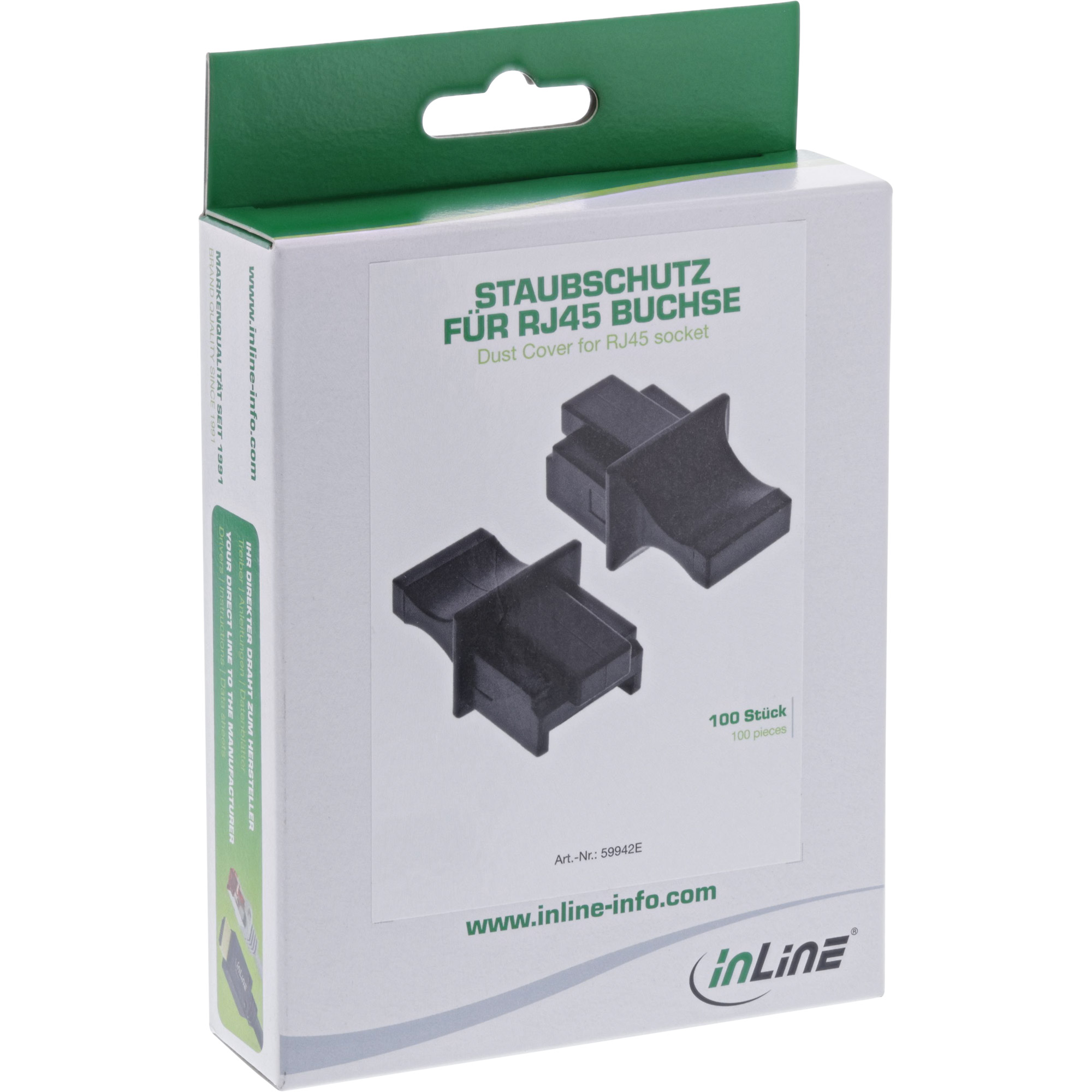 InLine Staubschutz - für RJ45 Buchse - schwarz 100er Pack, Ansicht 5