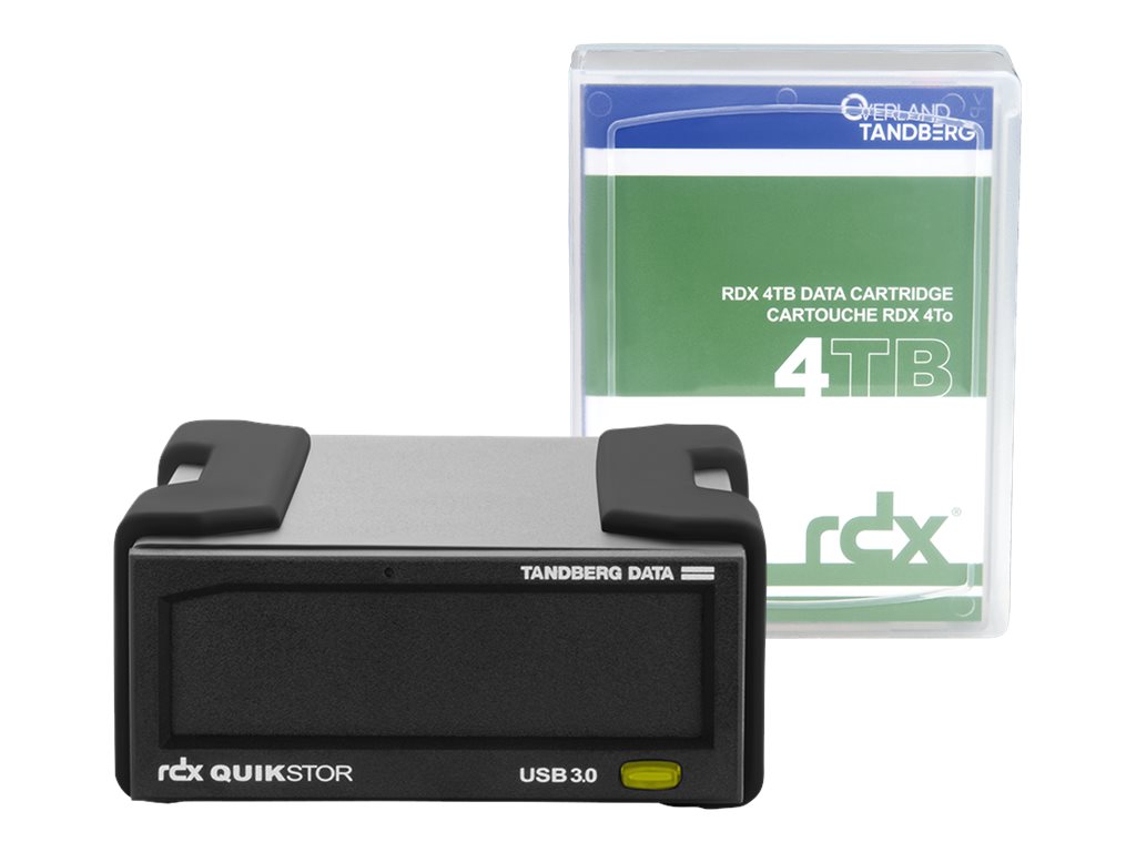 Overland Tandberg RDX QuikStor - Laufwerk - RDX Kartusche - SuperSpeed USB 3.0 - extern - mit 4-TB-Kassette