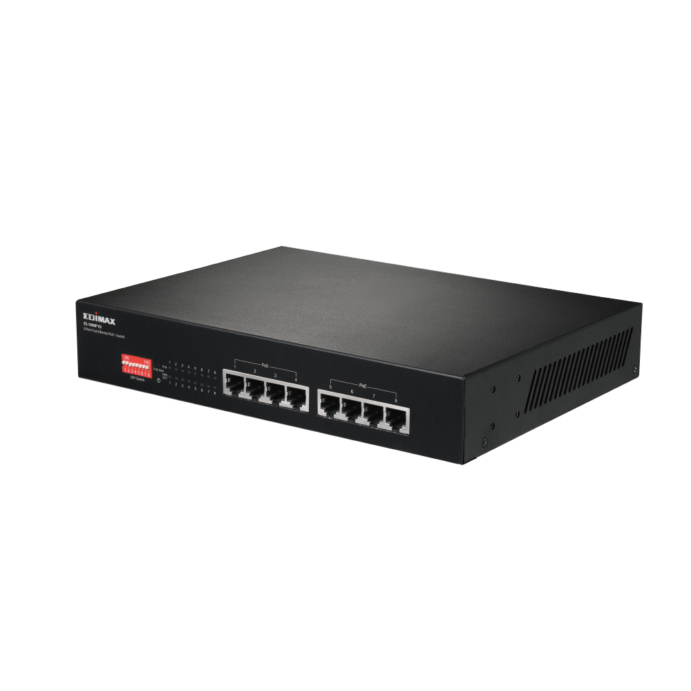 Edimax ES-1008P - V2 - Switch - 8 x 10/100 (PoE+), Ansicht 2