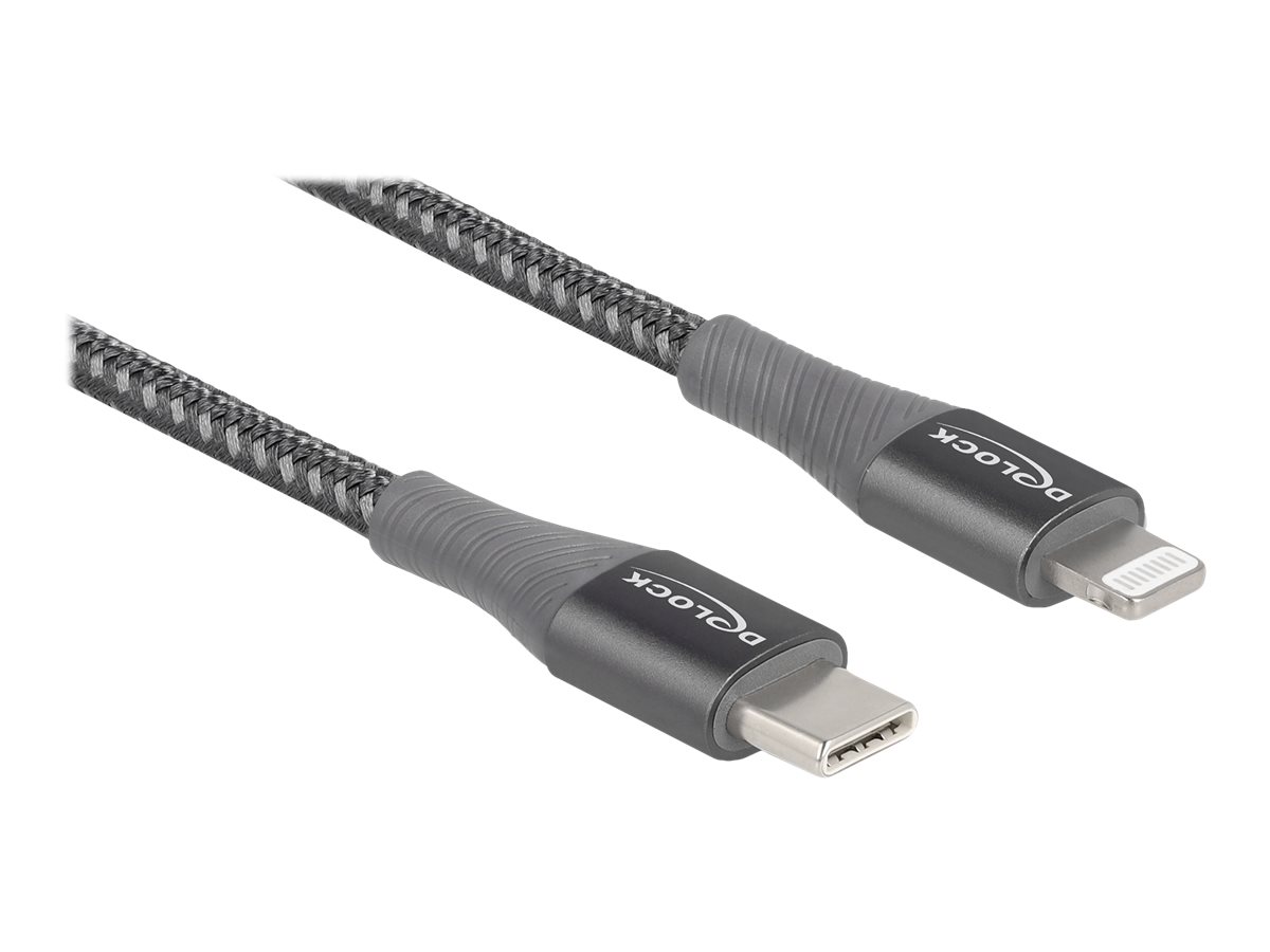 Delock Daten- und Ladekabel USB Type-C zu Lightning" für iPhone", iPad" und iPod" grau 1 m MFi