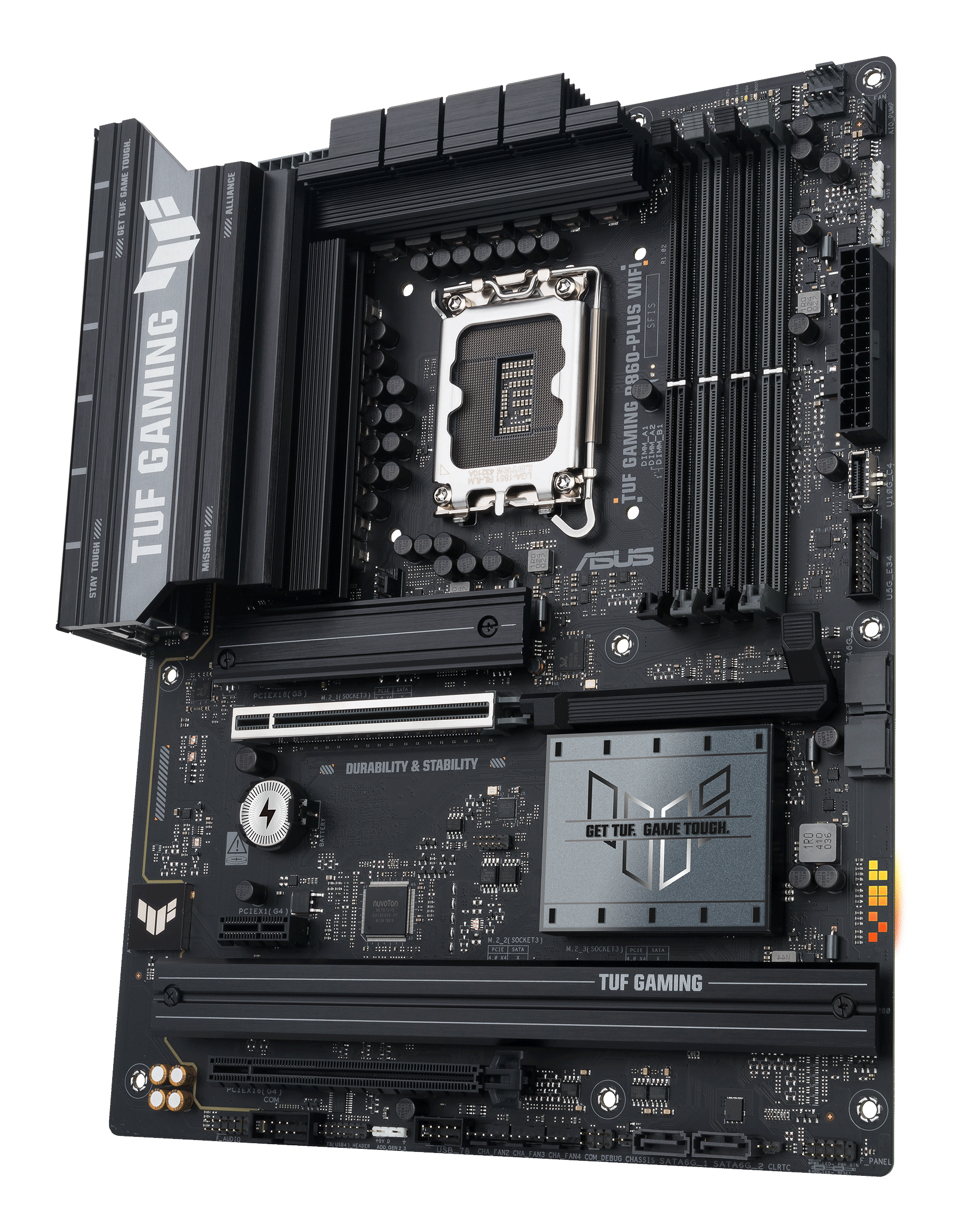 ASUS TUF GAMING B860-PLUS WIFI - Motherboard - ATX - LGA1851-Sockel - B860 Chipsatz - Onboard-Grafik (CPU erforderlich), Ansicht 3