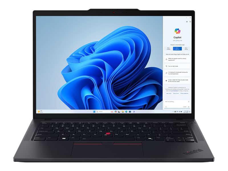 Lenovo ThinkPad T14 Gen 5 21MD - 180°-Scharnierdesign - AMD Ryzen 5 8540U  3.2 GHz - kein Betriebssystem - Radeon 740M - 16 GB RAM - 512 GB SSD TCG Opal Encryption - 35.6 cm (14)