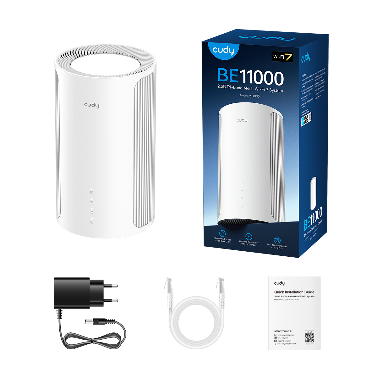 CUDY BE11000 Tri-Band Wi-Fi 7 Mesh 2.5G Solution M11000 1-Pack - Router - 5,77 Gbps, Ansicht 2