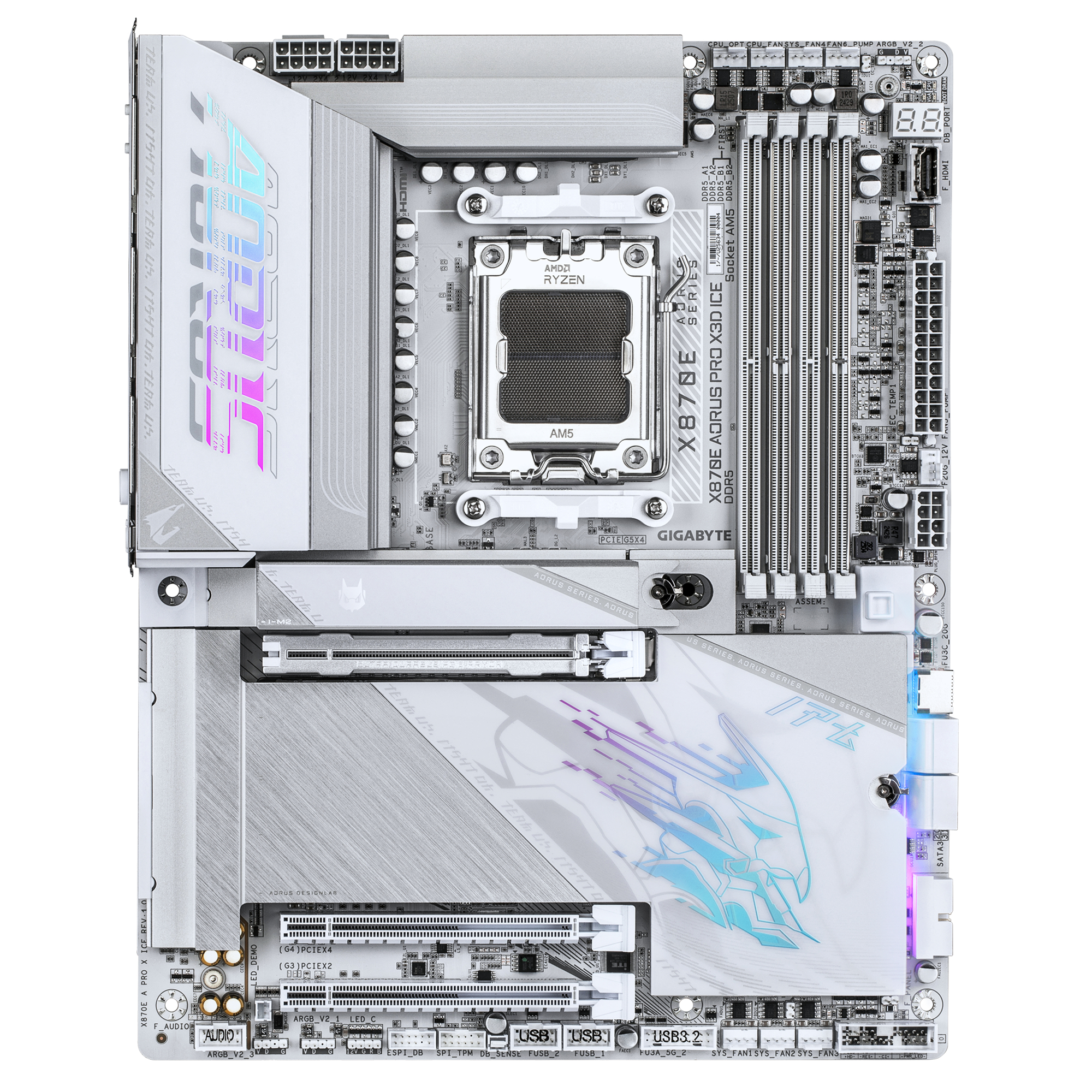 Gigabyte X870E A PRO X ICE AM5 - Mainboard - AMD Sockel AM5 (Ryzen Zen4) - ATX, Ansicht 2