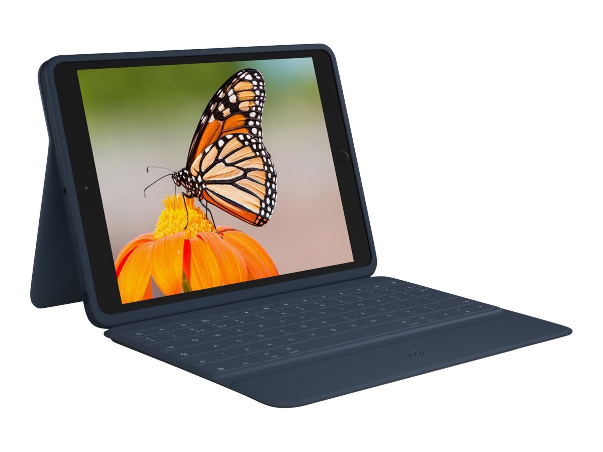 Logitech Rugged Combo 3 - Tastatur und Foliohülle - Apple Smart connector - Classic Blue - für Apple 10.2-inch iPad (7. Generation 8. Generation 9. Generation)