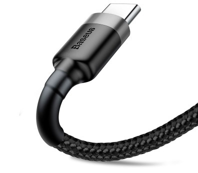 Baseus Cafule Cable USB Cable Durable Nylon Cable USB/USB-C QC3.0 2A 3M Black-Gray (CATKLF-UG1) Universal, Ansicht 4