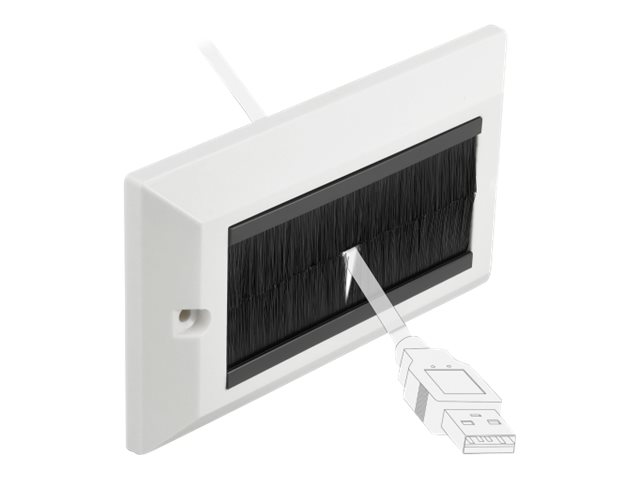 Delock Cable Management Cover 146 x 86 mm with black Brush Strips