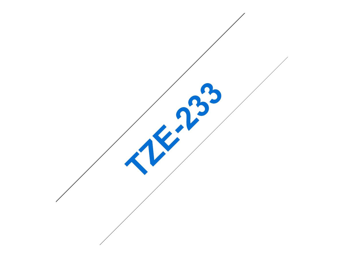 Brother TZe-233 - Blau auf weiß - Rolle (1,2 cm x 8 m), Ansicht 3