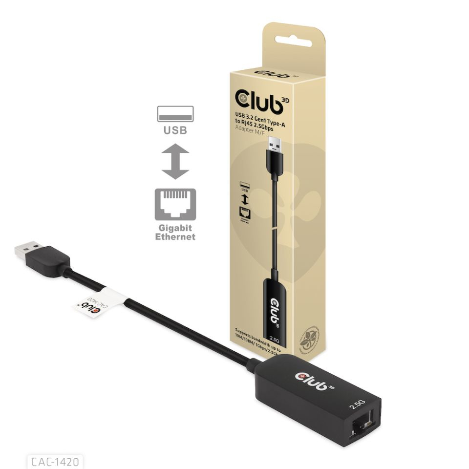 Club 3D Netzwerkadapter - USB 3.2 Gen 1 - 2.5GBase-T, Ansicht 2