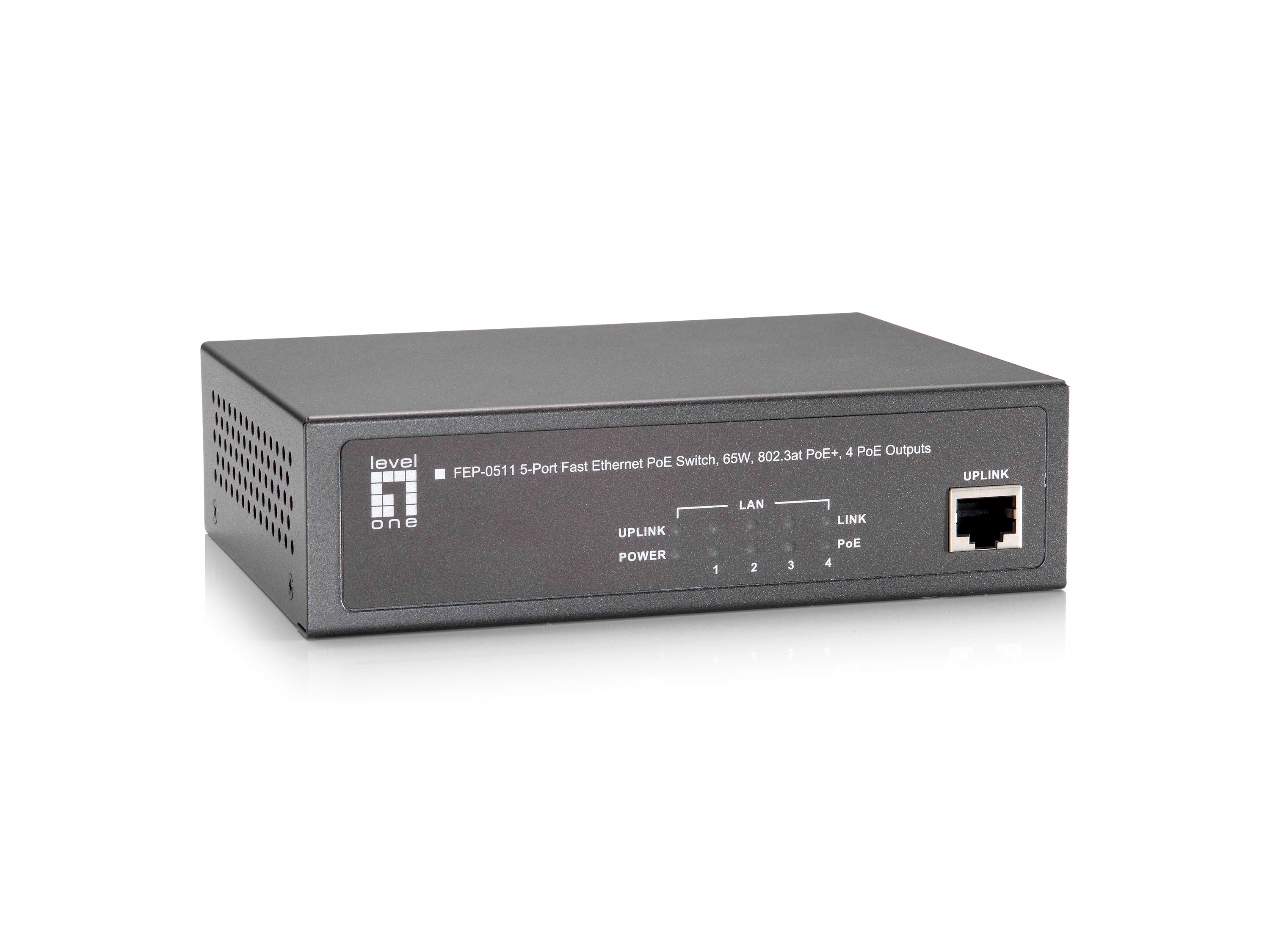 LevelOne FEP-0511 - Switch - 5 x 10/100 (PoE+), Ansicht 2