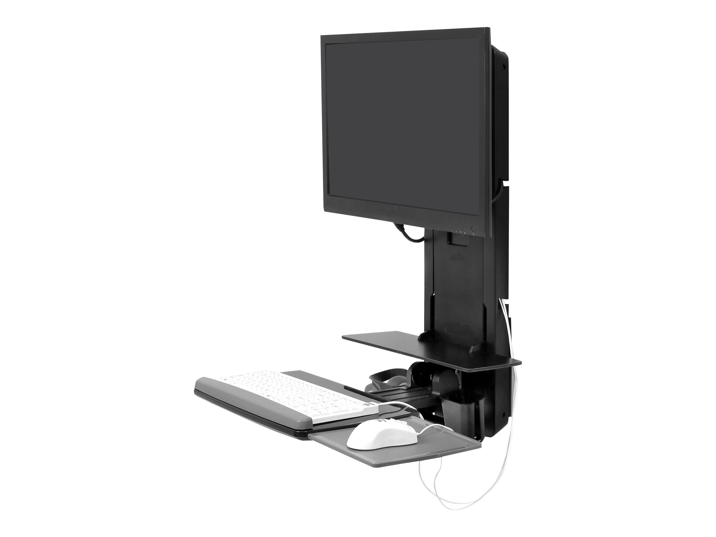 Ergotron Sit-Stand Vertical Lift Patient Room - Befestigungskit (Handgelenkkissen Maushalterung vertikale Verstellschiene Barcode-Scanner-Halter Tastatur-Tablett Monitorarm Mausablage zum Herausziehen)