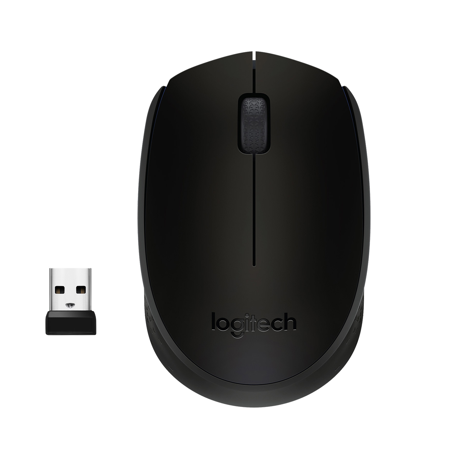 Logitech M171 Black-K, Beidhändig, Optisch, RF Wireless, 1000 DPI, Schwarz