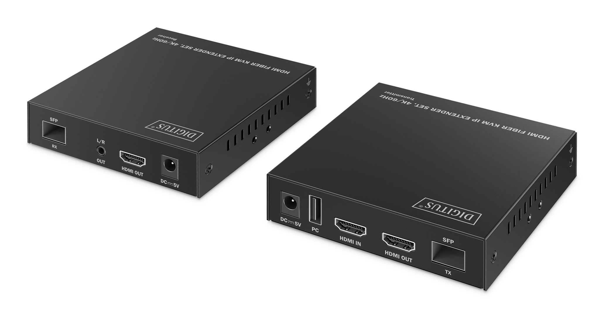 DIGITUS HDMI Fiber KVM IP Extender Set, 4K/60Hz, Ansicht 2