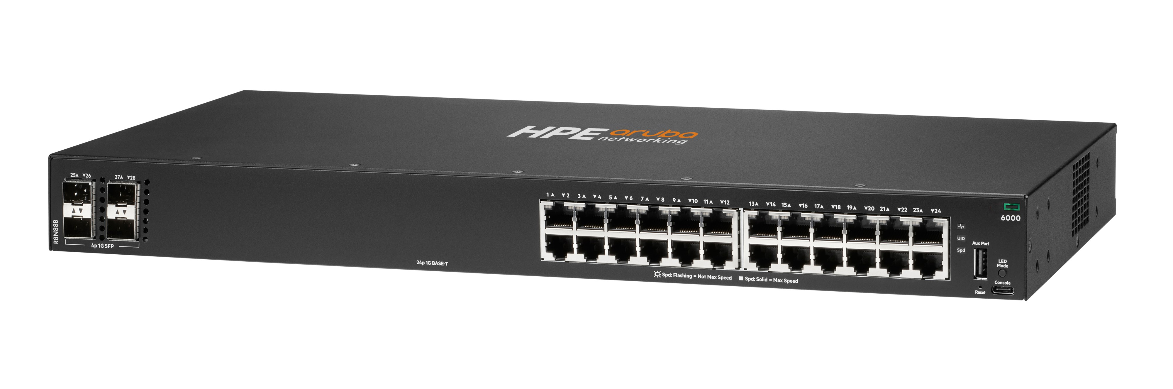 HPE Networking CX 6000 24p 10M/100M/1G 4p SFP 1G Switch EU en - - 1 - Switch - 1 Gbps, Ansicht 2