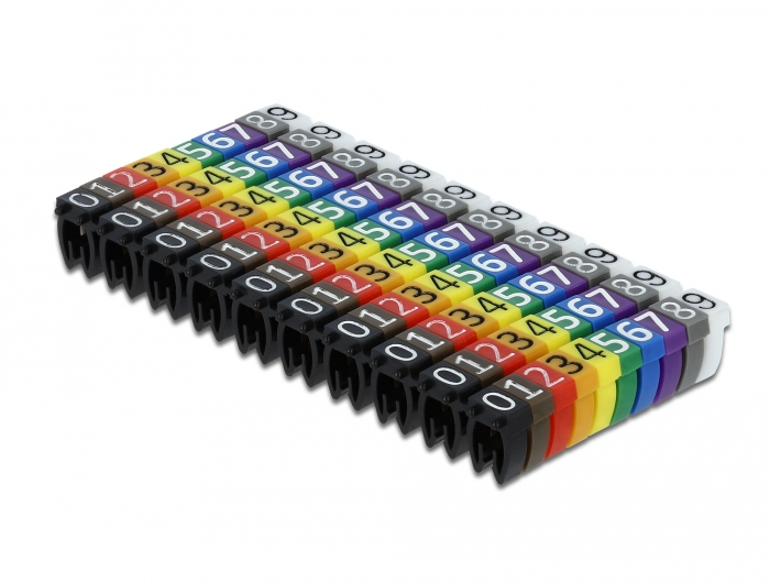 Delock Set Kabelmarker-Clips - Grau, Schwarz, Ansicht 4