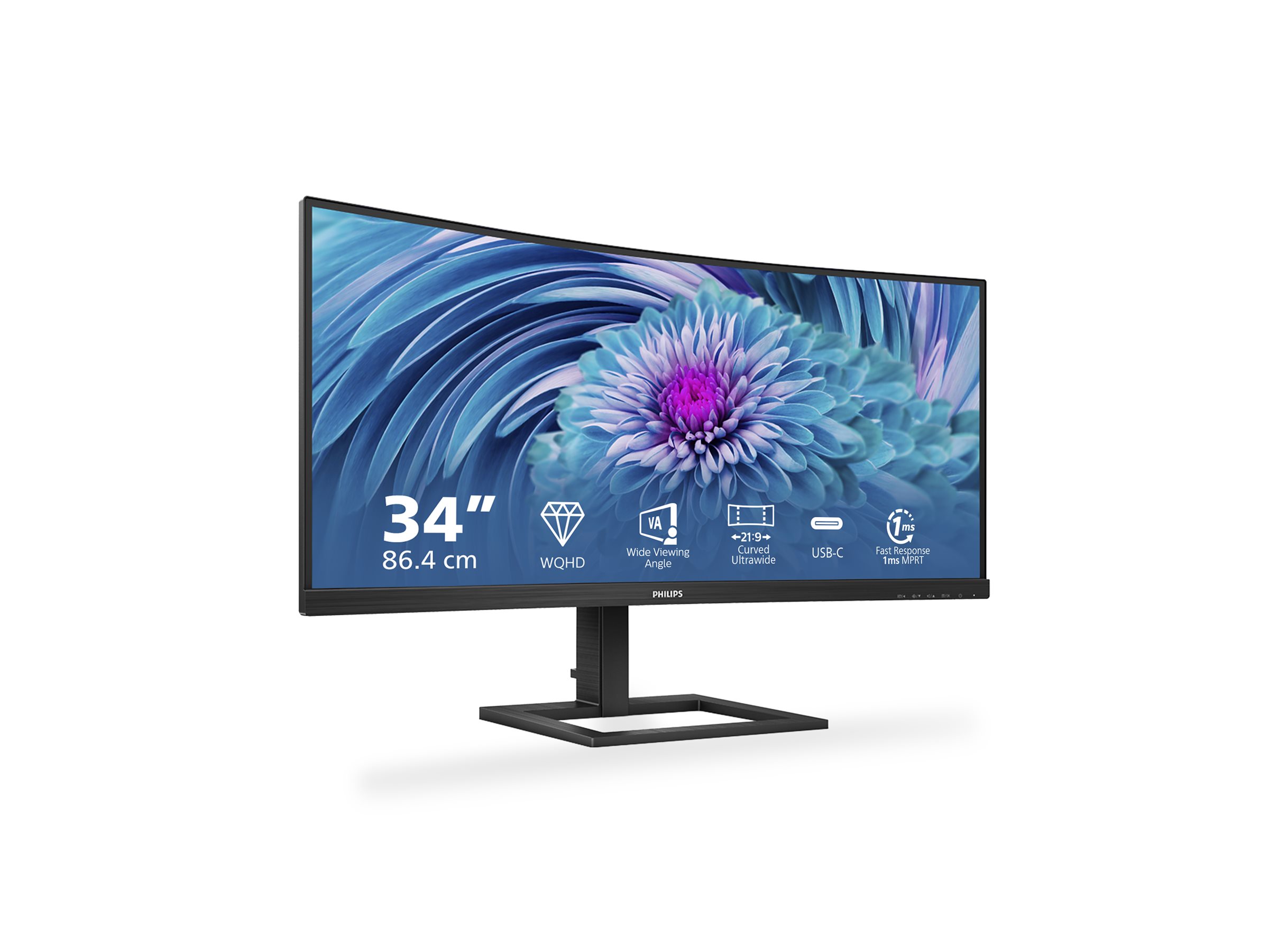 Philips E-line 346E2CUAE - LED-Monitor - gebogen - 86.36 cm (34), Ansicht 3