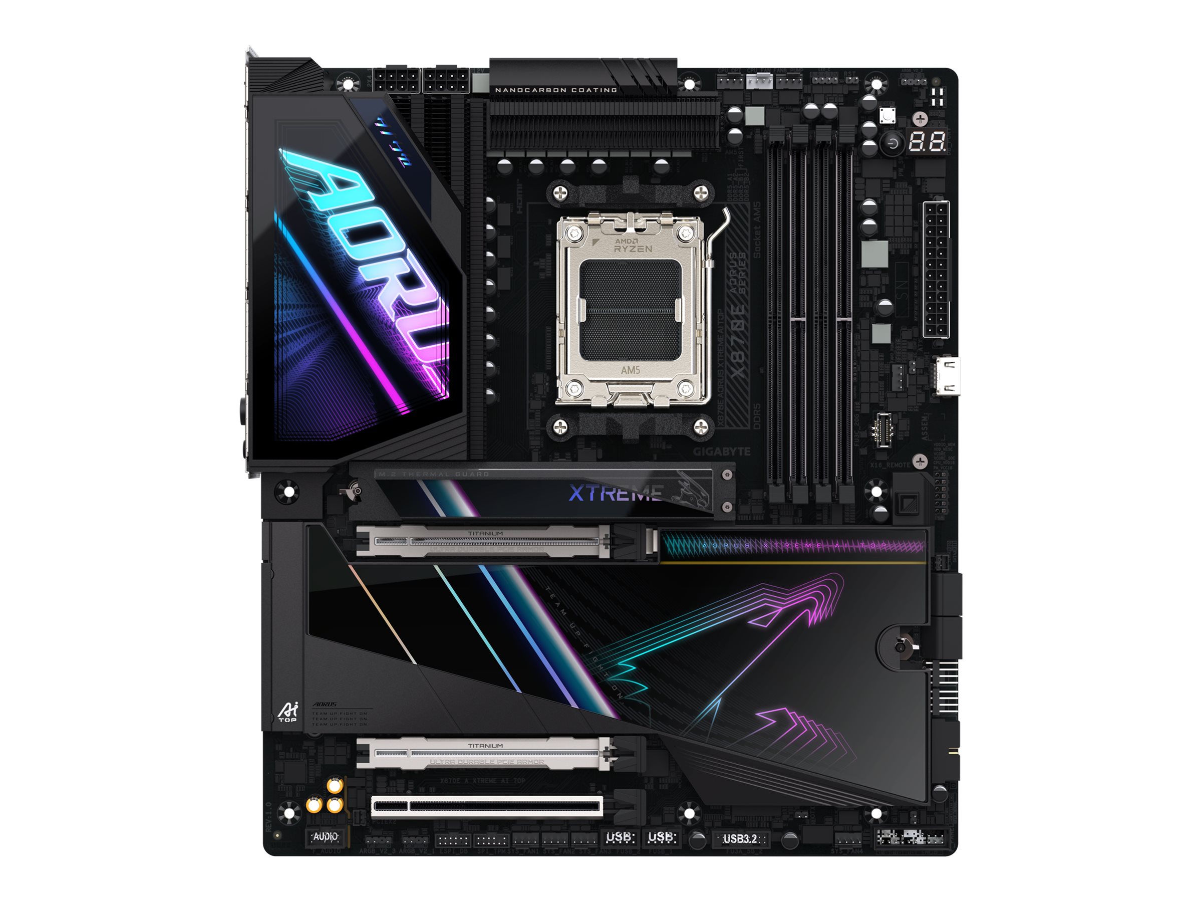 Gigabyte AORUS X870E XTREME AI TOP - Motherboard - ATX - Socket AM5 - AMD X870E Chipsatz - USB-C 3.2 Gen 2x2, USB 3.2 Ge