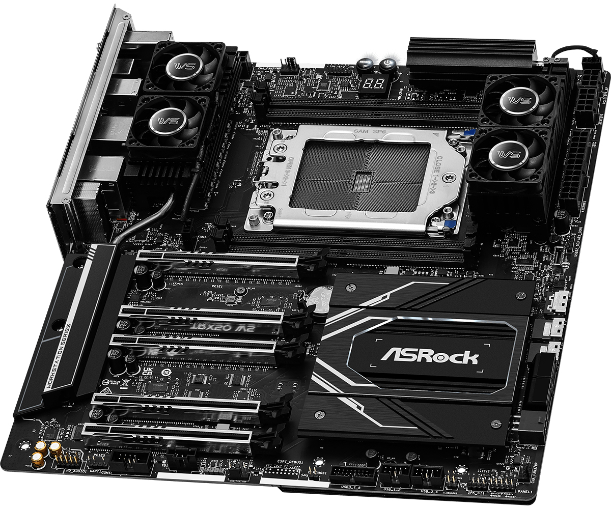 ASRock TRX50 WS - Motherboard - E-ATX - Socket sTR5 - AMD TRX50 Chipsatz - AMD sTR5, Ansicht 3