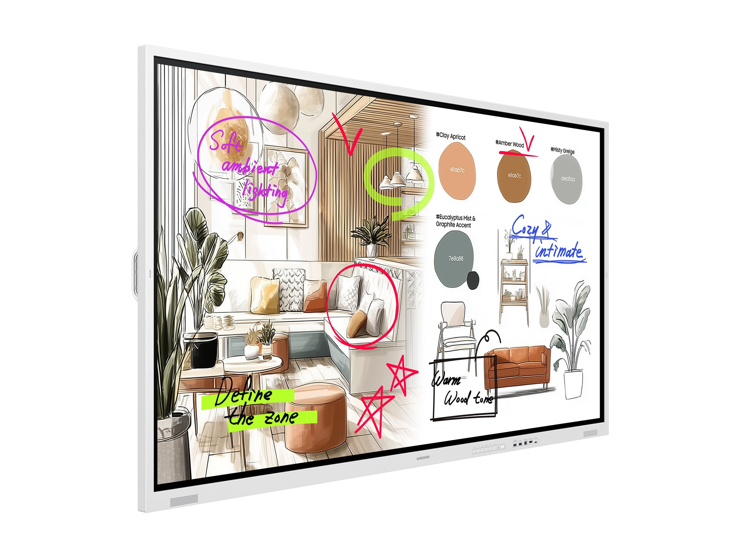 Samsung Flip WM75FX - 190 cm (75") Diagonalklasse WMFX Series LCD-Display mit LED-Hintergrundbeleuchtung - Bildung / Geschäft - mit interaktives Whiteboard integriert, Touchscreen (Multitouch)