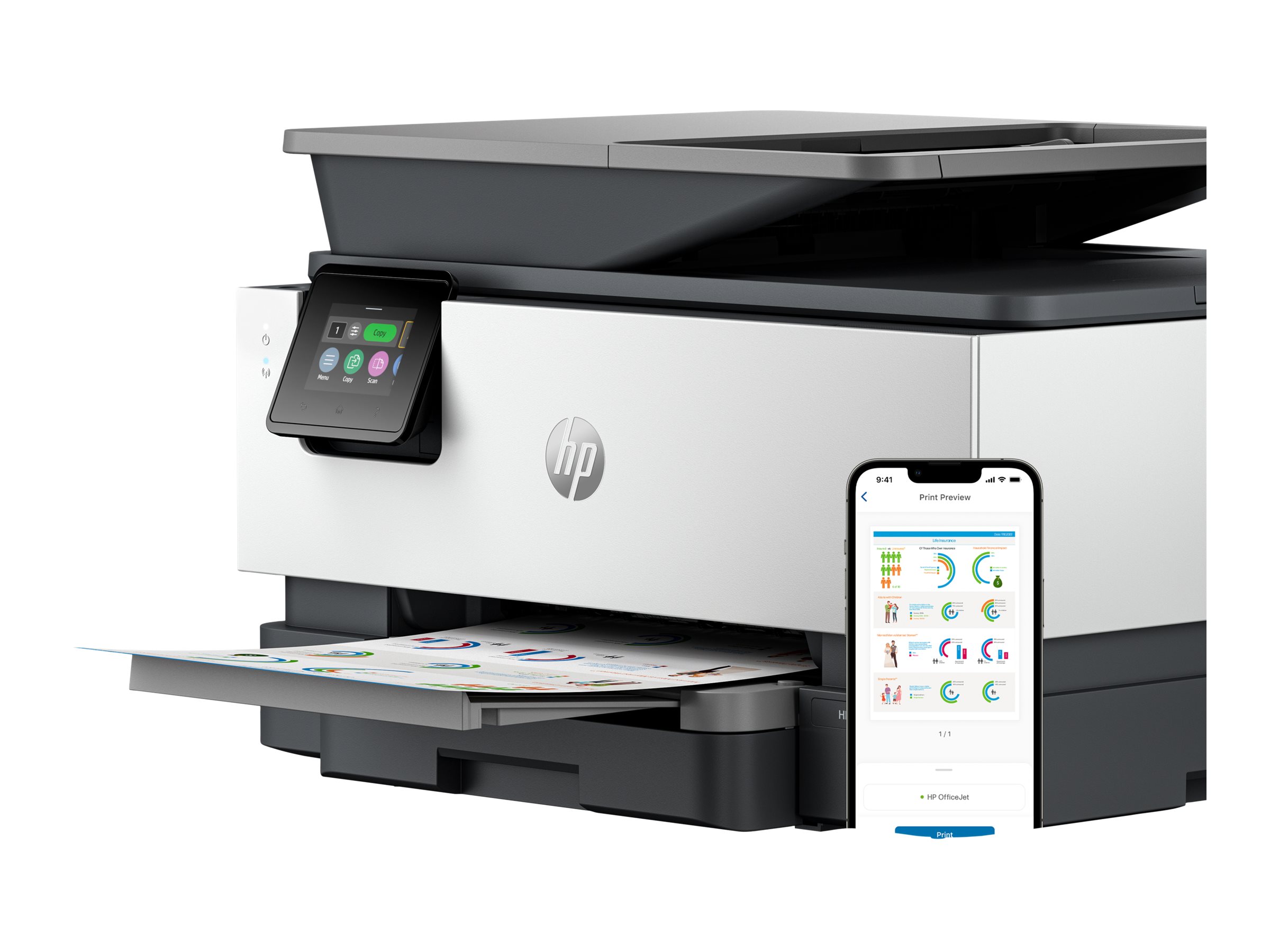 HP Officejet Pro 9122e All-in-One - Multifunktionsdrucker - Farbe - Tintenstrahl - Legal (216 x 356 mm)