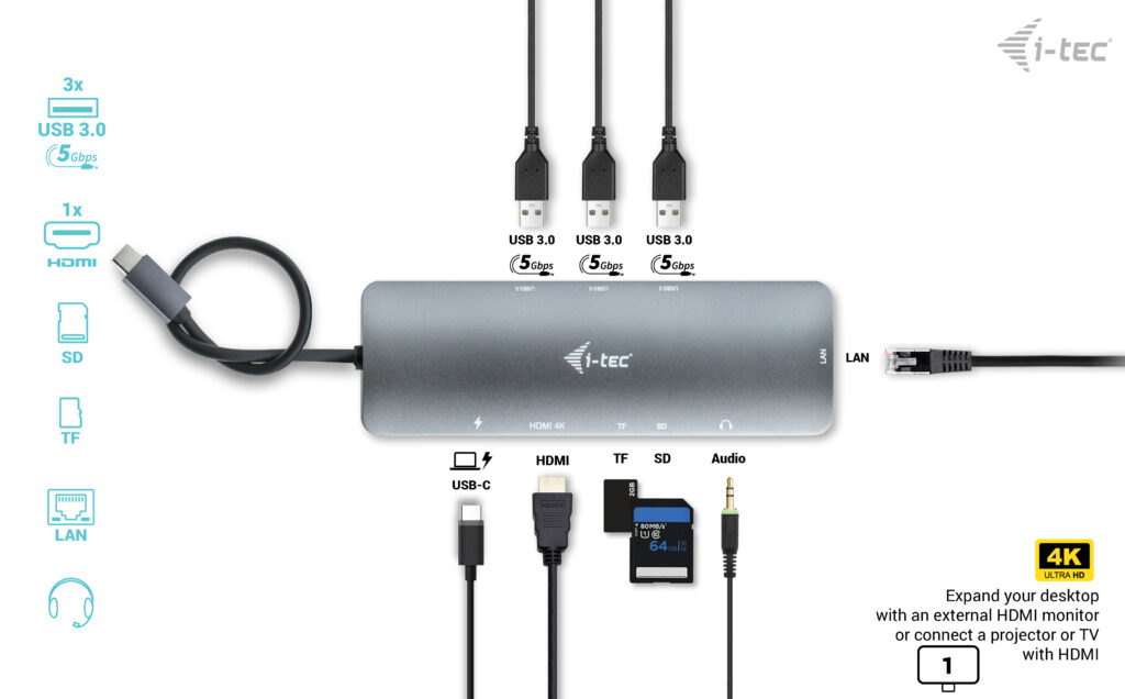 i-tec Nano Dock - Dockingstation - USB-C / USB4 / Thunderbolt 3 / Thunderbolt 4, Ansicht 2