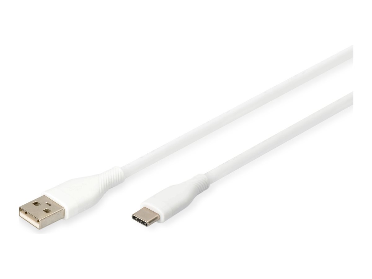 DIGITUS USB-C Silikon Anschlusskabel, 0,5m, weiß