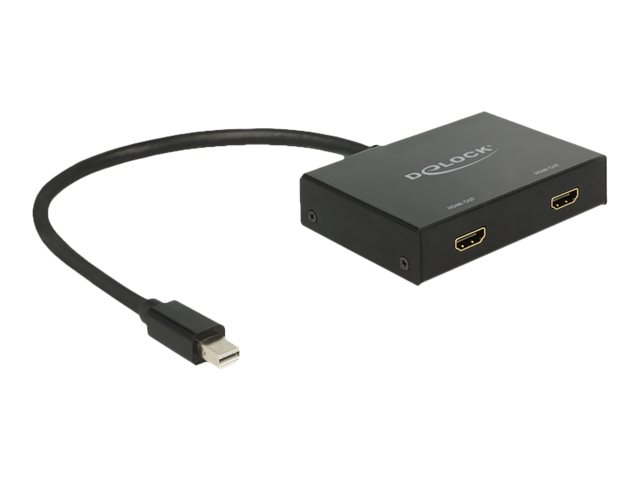 Delock Displayport 1.2 Splitter 1 x mini Displayport in > 2 x HDMI out 4K - Video-/Audio-Splitter - 2 x HDMI - Desktop