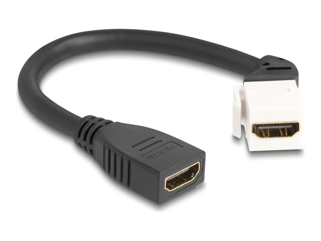 Delock HDMI-Kabel - HDMI weiblich geneigt, Keystone zu HDMI weiblich - 20 cm - schwarz / weiß - 8K60Hz (7680 x 4320)