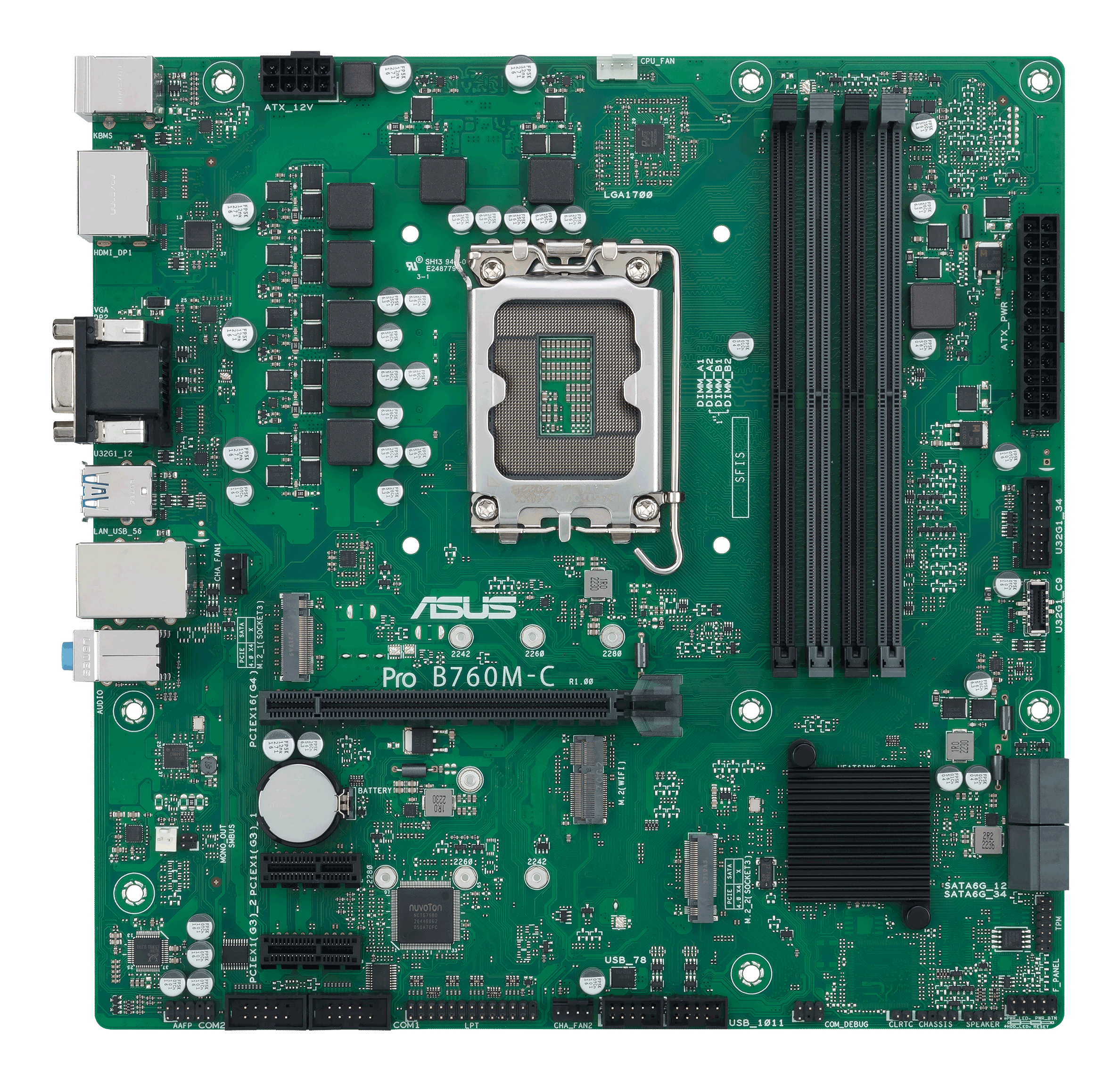ASUS MB ASUS Intel 1700 PRO B760M-C-CSM - Micro/Mini/Flex-ATX - SATA, Ansicht 2