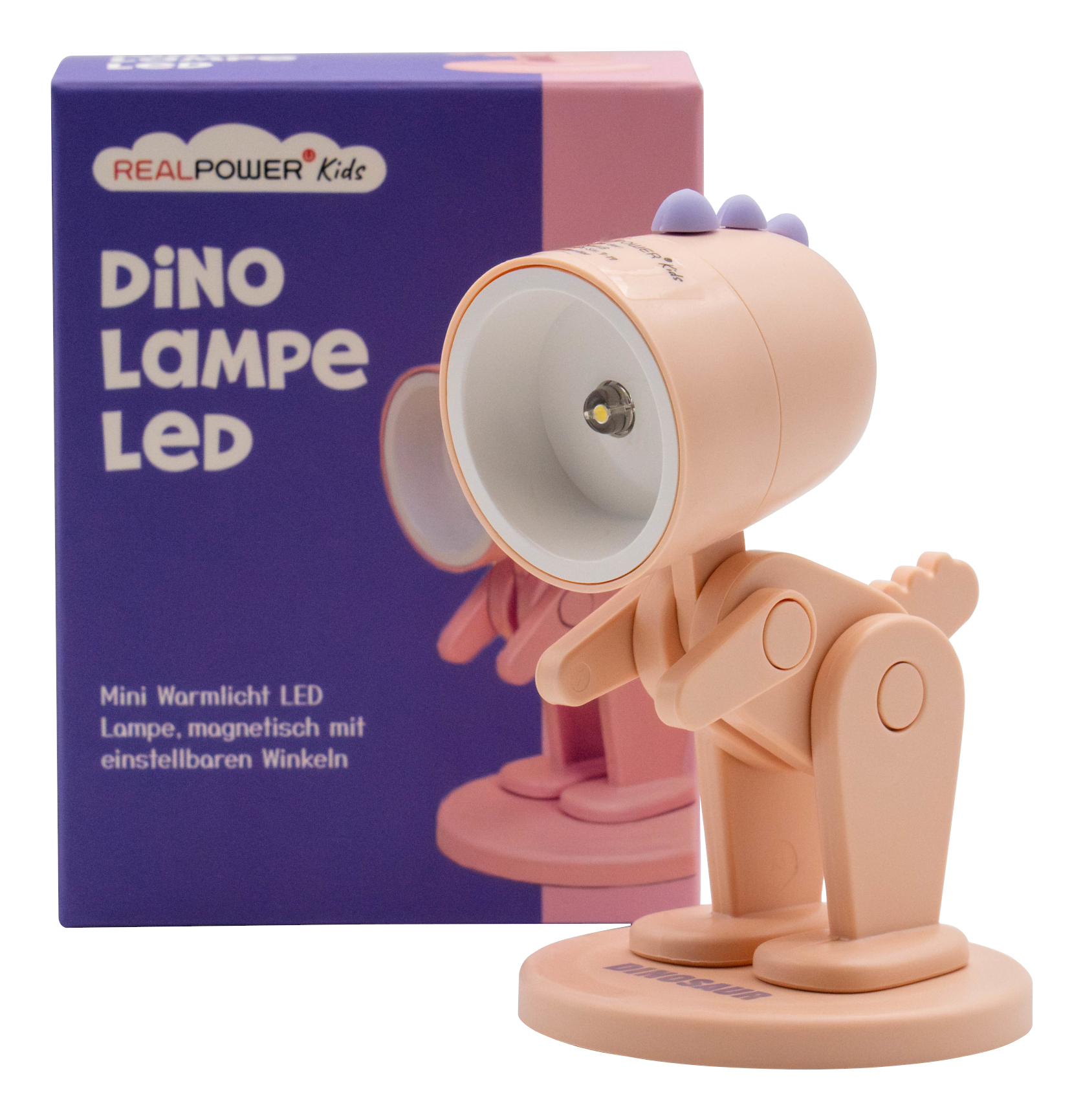 RealPower LED-Tier Taschenlampe Pink dino mit Sockel, Ansicht 2