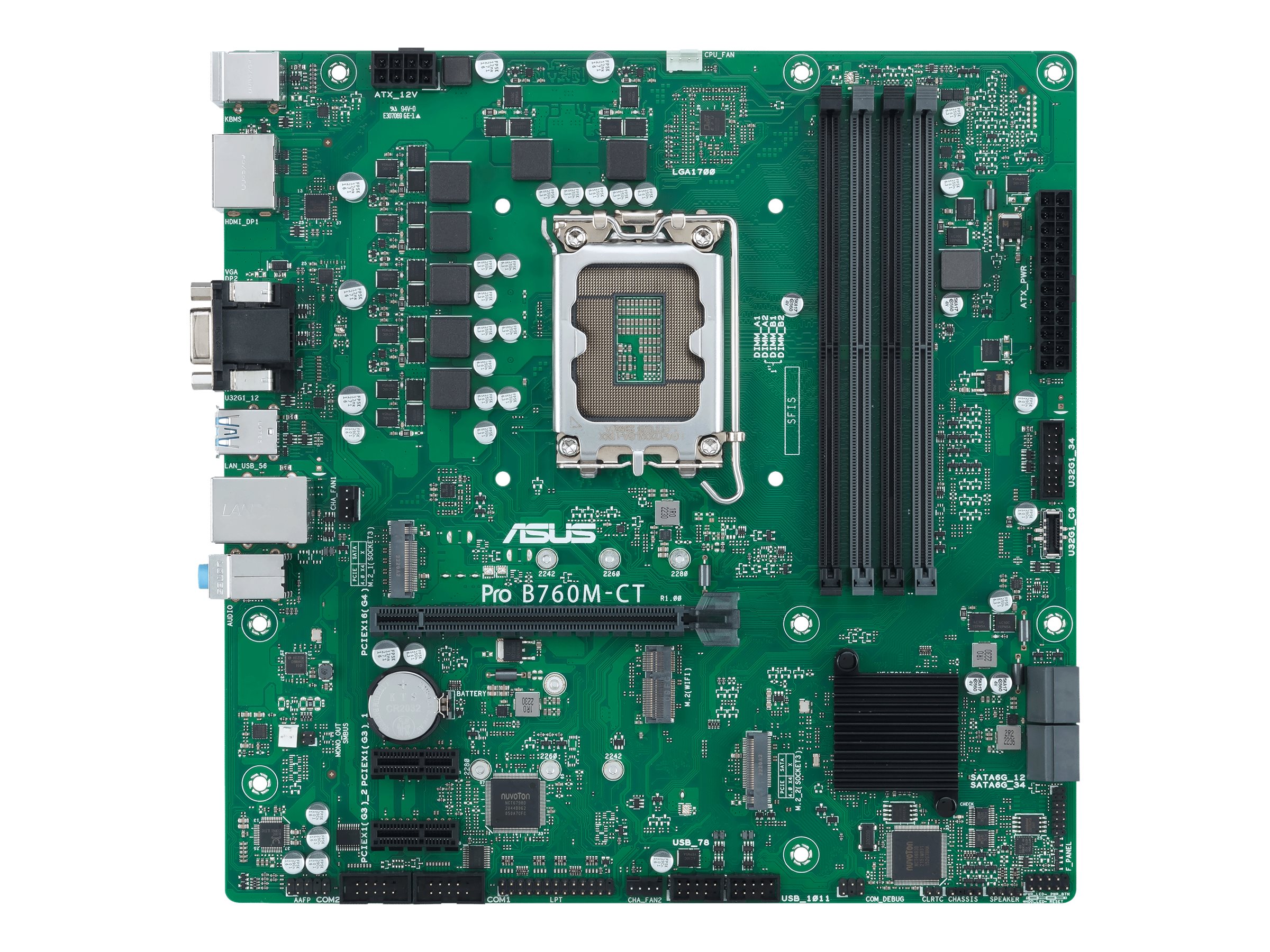 ASUS Pro B760M-CT-CSM - Motherboard - micro ATX - LGA1700-Sockel - B760 Chipsatz - USB 3.2 Gen 1, USB-C 3.2 Gen 1 - Giga