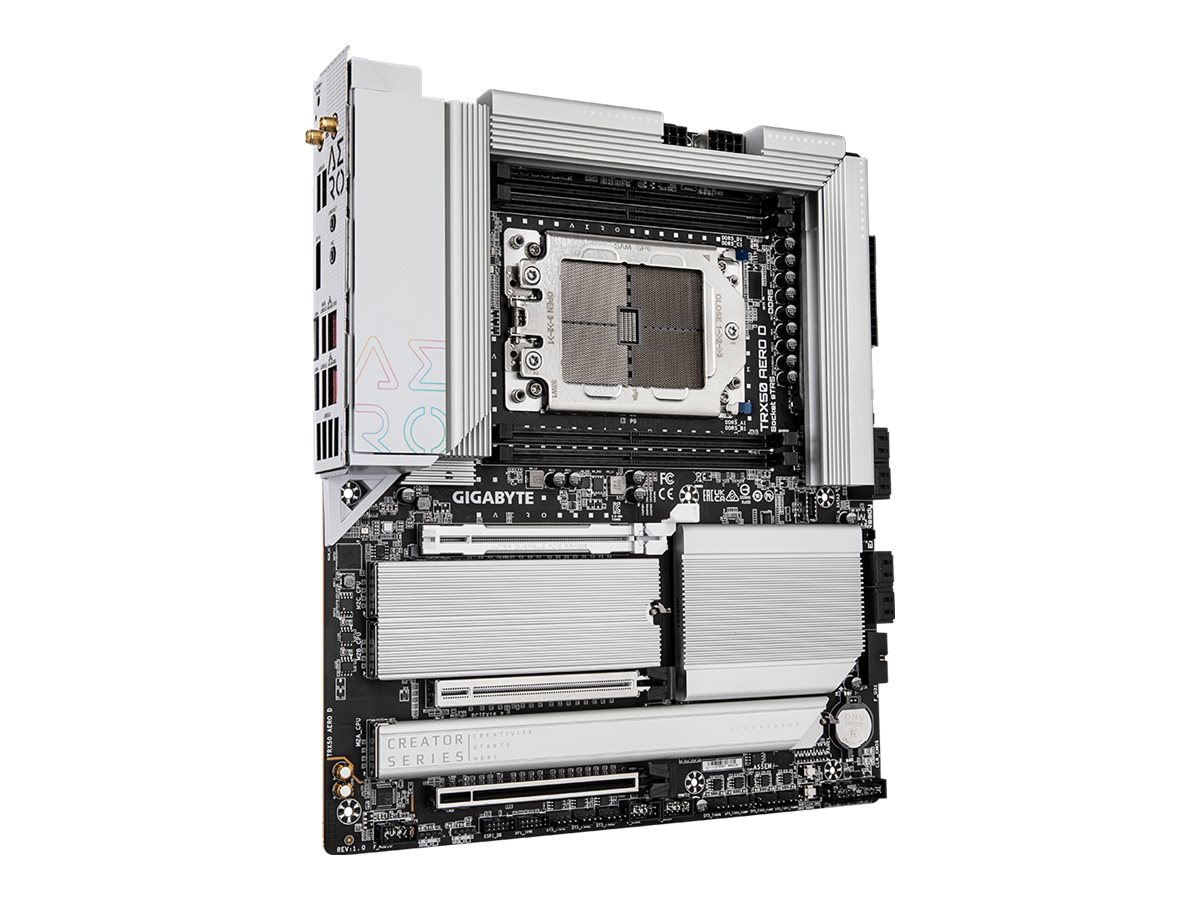 Gigabyte TRX50 AERO D - 1.0 - Motherboard - E-ATX - Socket sTR5 - AMD TRX50 Chipsatz - USB 3.2 Gen 1, USB 3.2 Gen 2, Ansicht 3