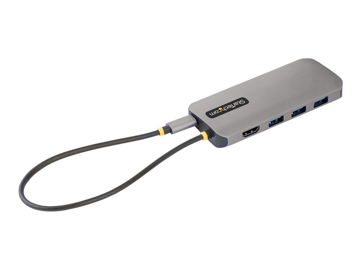StarTech.com USB C Multiport Adapter, 4K 60Hz HDMI Anschluss, 5Gbit/s USB-A Hub, USB C auf HDMI,  100W PD, GbE, SD/MicroSD, 30cm Kabel, Reiseadapter, Thunderbolt 3 Dockingstation (115B-USBC-MULTIPORT)