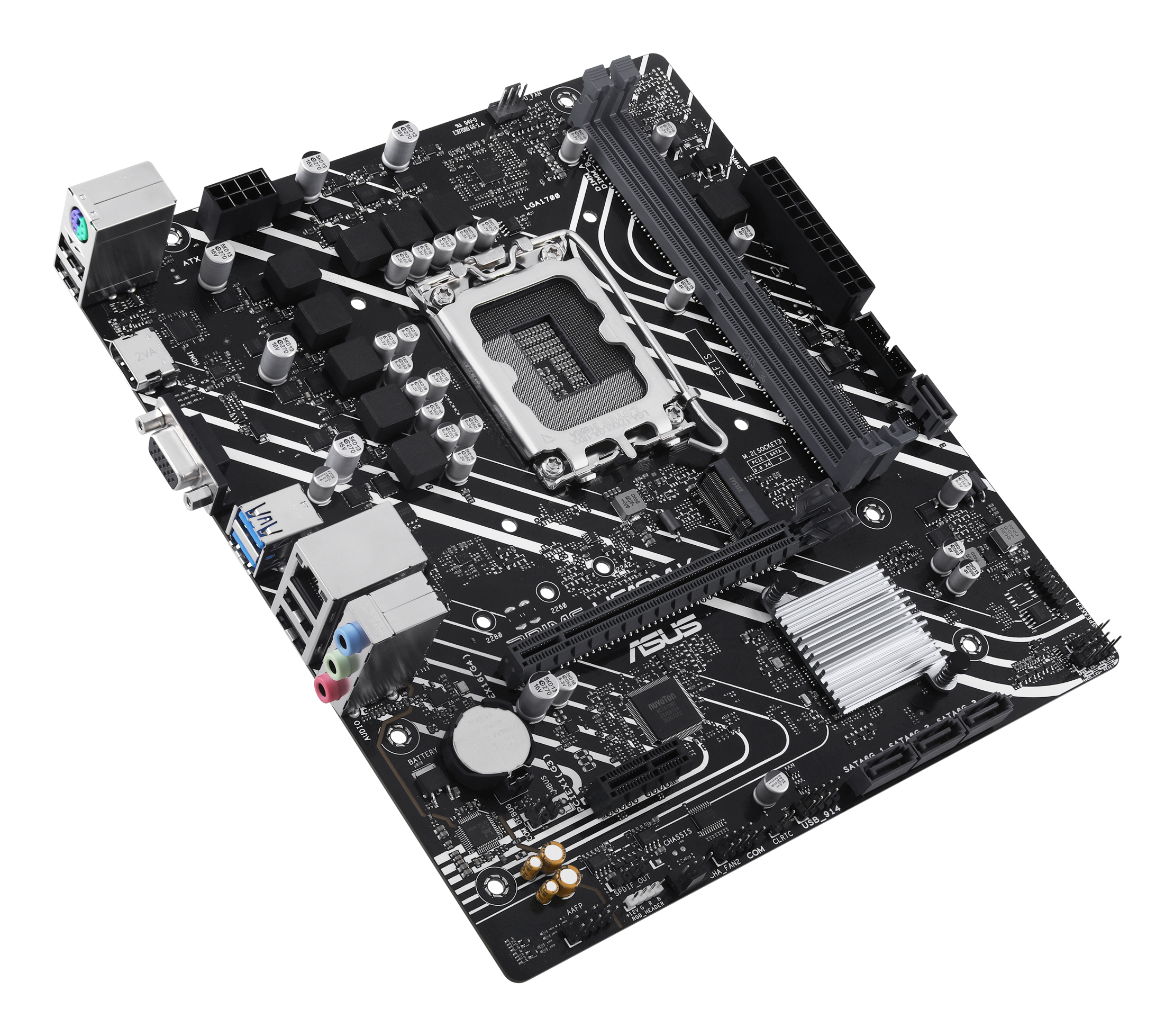 ASUS PRIME H610M-K - Motherboard - micro ATX - LGA1700-Sockel - H610 Chipsatz - USB 3.2 Gen 1 - Gigabit LAN, Ansicht 4