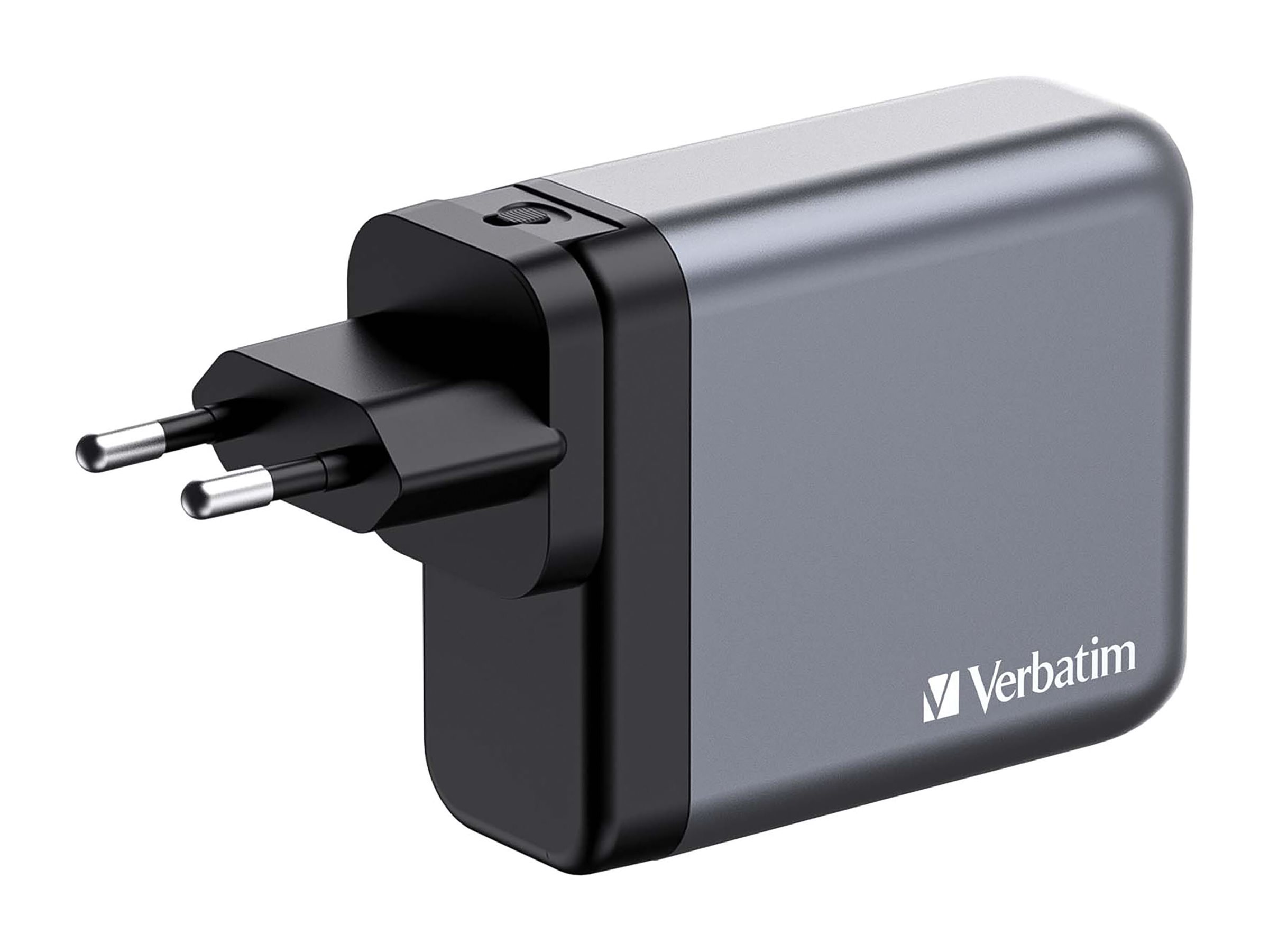 Verbatim Netzteil - GaN - 140 Watt - 5 A - PD 3.0, QC 3.0, Power Delivery 3.1, PD/PPS - 4 Ausgabeanschlussstellen, Ansicht 3