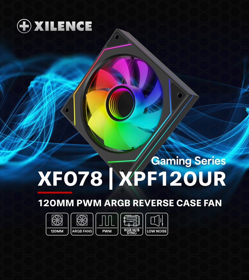 Xilence XF079 Reverse Gehäuseluefter mit Infinity-Mirror-Design, Ansicht 2