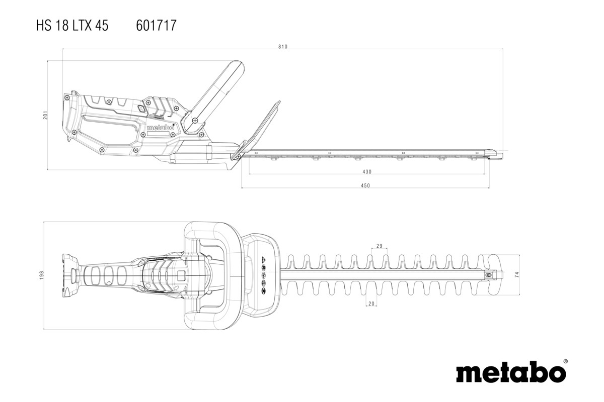 Metabo HS 18 LTX 45 - Heckenschere - schnurlos, Ansicht 3