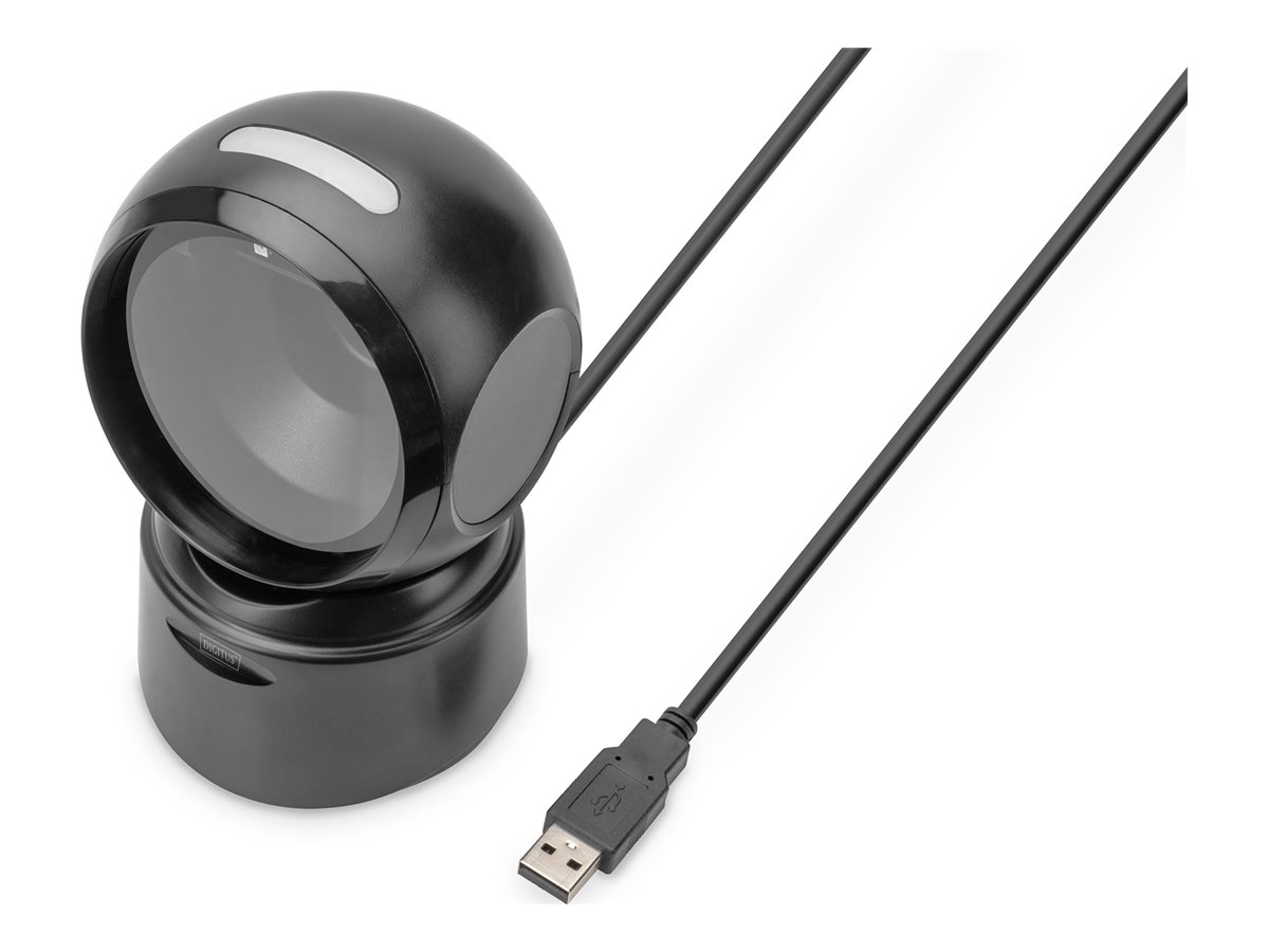 DIGITUS 1D 2D Desktop USB Barcode Scanner, QR-Code kompatibel