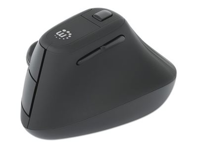 Manhattan Vertikale Maus - ergonomisch - Für Rechtshänder - optisch - 6 Tasten - kabellos - 2.4 GHz - kabelloser Empfänger (USB)