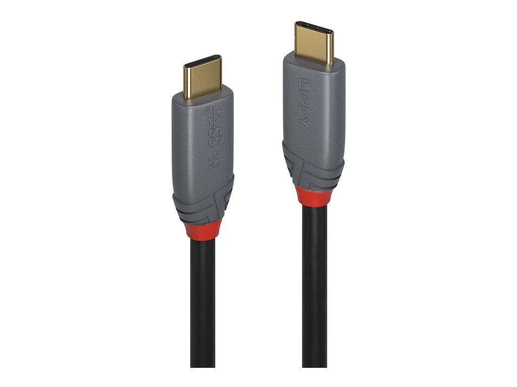 LINDY USB 3.2 Typ C Auf B Kabel – 0,5m, 5 Gbit/s, Anthra Line, Dreifach Geschirmt, 10 Jahre Garantie