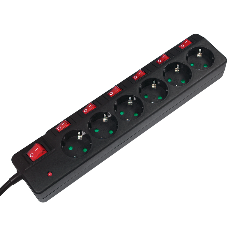 LogiLink Steckdosenleiste - Wechselstrom 250 V - 3680 Watt - Ausgangsanschlüsse: 6 (CEE 7/3), Ansicht 2