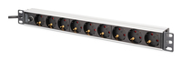 DIGITUS 1U Alu PDU rackmount. 8x CEE 7/7 outlet 1x Stecker - (Offline-) USV - 19"