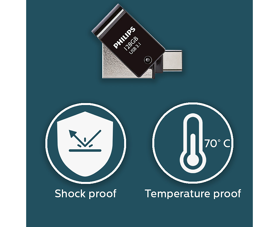 Philips Dual Usb 3.1 Type-C FM12DC152B/00 - 128 GB, Ansicht 4