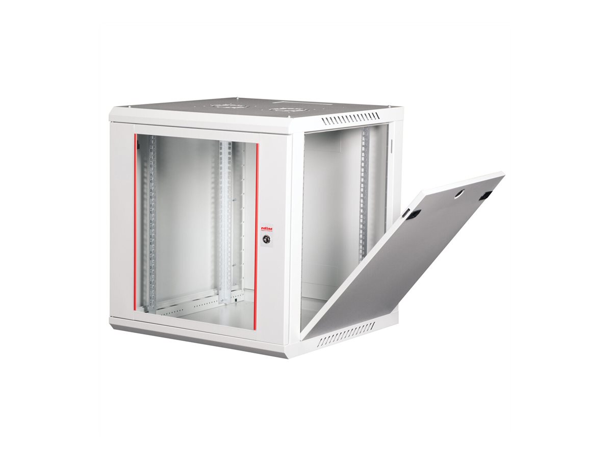 ROLINE Basic Plus - Gehäuse Netzwerkschrank - 600x600 BxT - geeignet für Wandmontage - RAL 7035, Hellgrau - 12U - 19, Ansicht 3