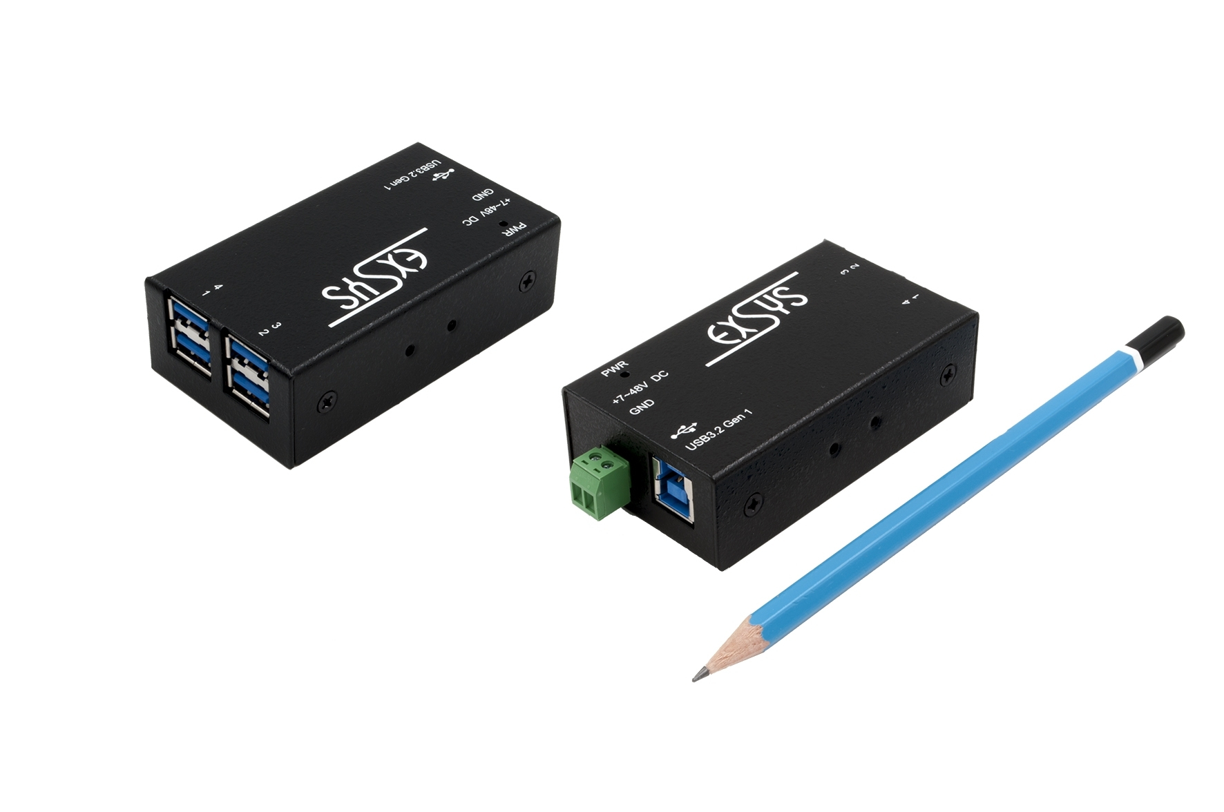 Exsys EX-1181HMS - Hub - 4 x USB 3.2 Gen 1 - an DIN-Schiene montierbar, wandmontierbar, Ansicht 4