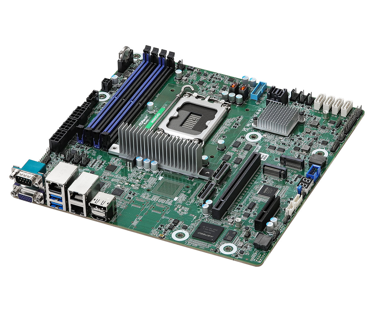 ASRock Mainboard W880D4U Micro-ATX Sockel LGA 1851 Single - - Intel - Mainboard - Intel Sockel 1851 (Core Ultra 100&200), Ansicht 2