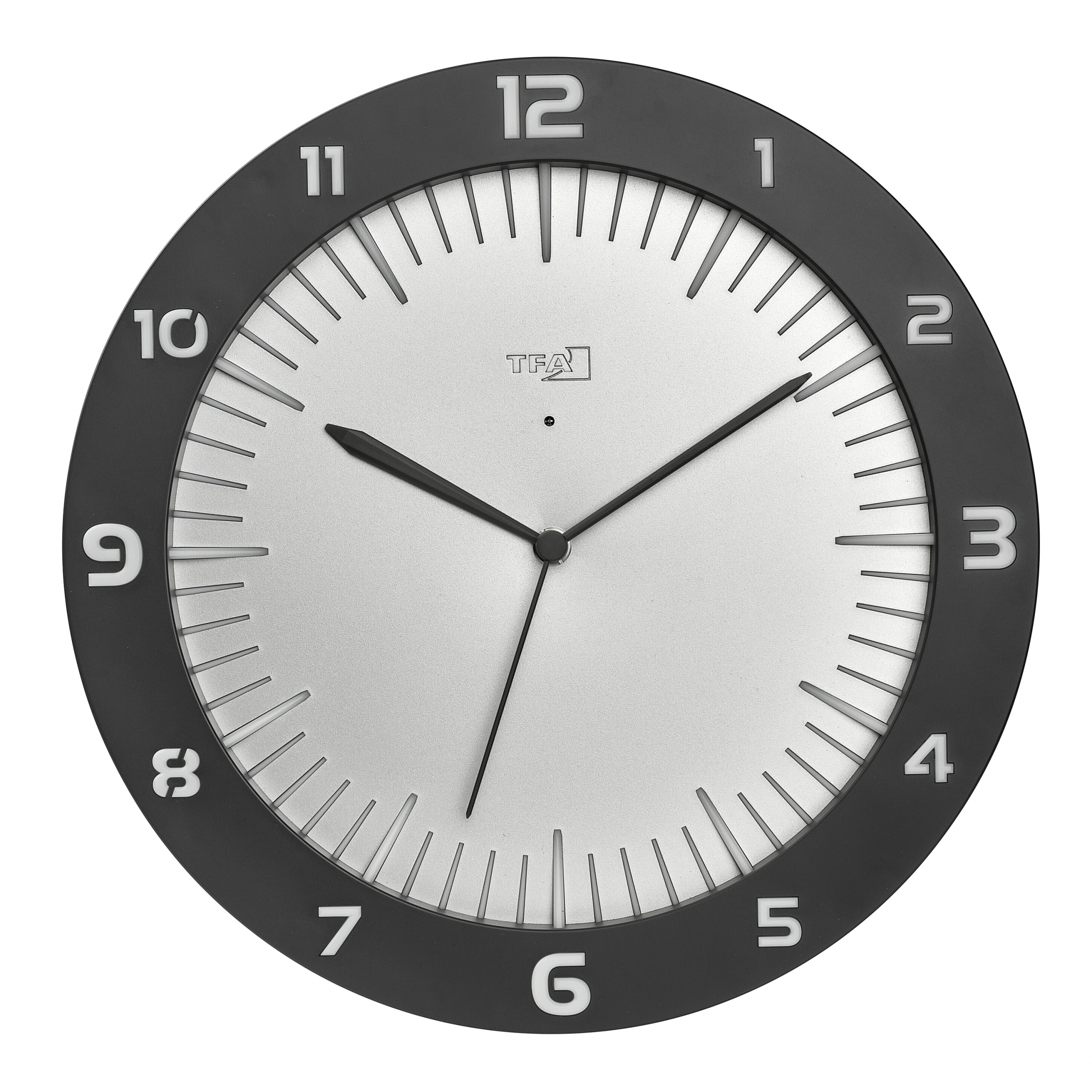 TFA 60.3553.10 Funk Wanduhr 303 mm x 45 mm x 303 mm Grau Großes Display, Ansicht 4