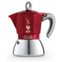 Bialetti Moka Induktion - Mokka-Kanne - 0,28 l - Rot - Edelstahl - Aluminium - Edelstahl - 6 Tassen - 1 Stück(e)