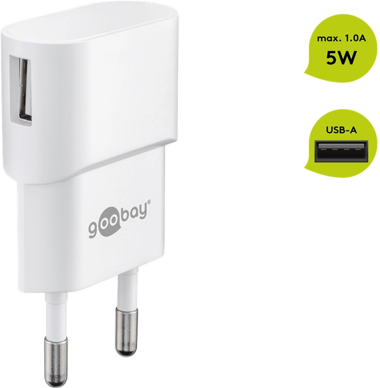 Goobay - Netzteil - 5 Watt - 1 A (USB) - weiß, Ansicht 2