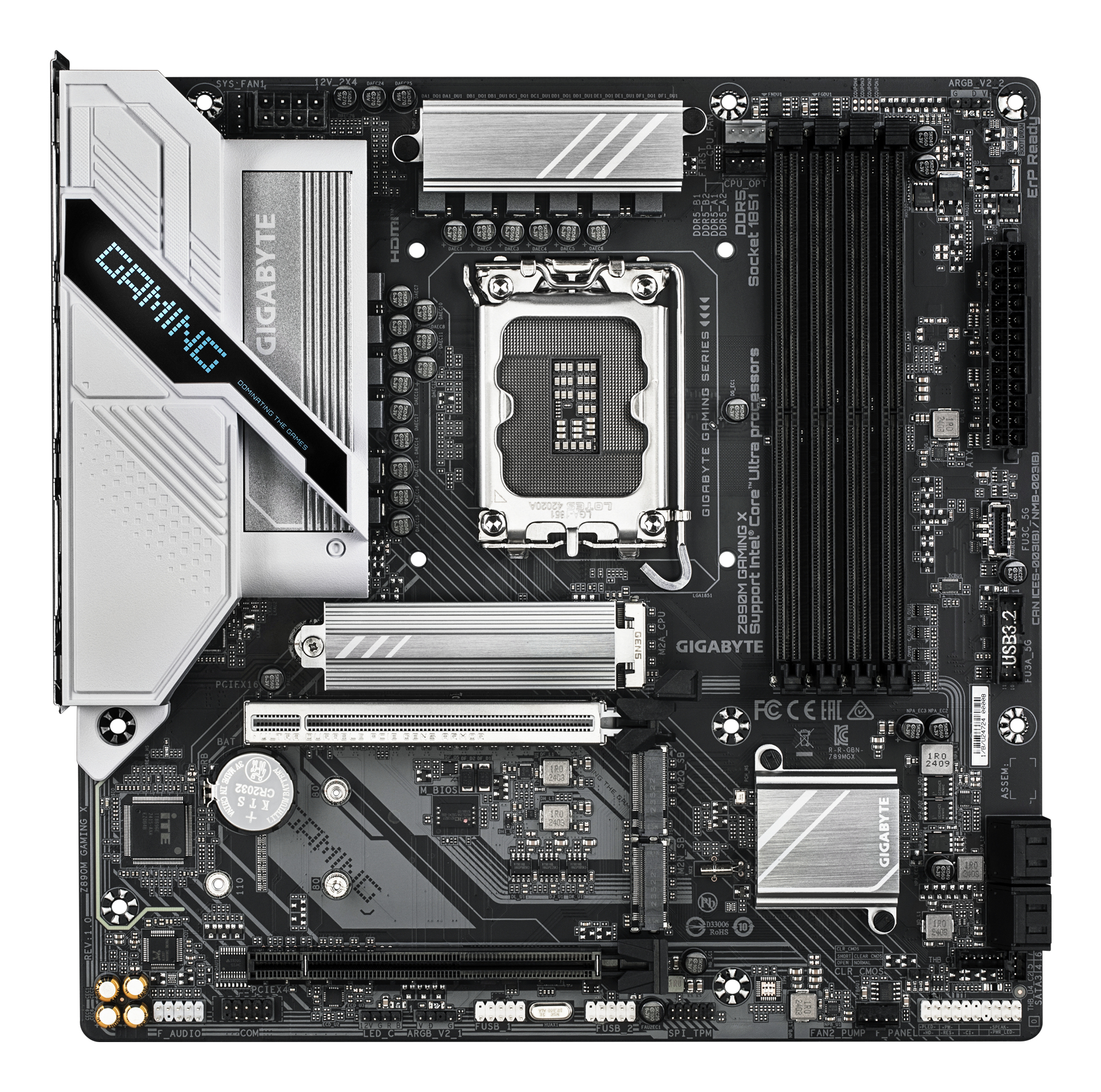 Gigabyte Z890M GAMING X - Motherboard - micro ATX - LGA1851-Sockel - Z890 Chipsatz - USB 3.2 Gen 1, USB-C 3.2 Gen 1, Ansicht 2
